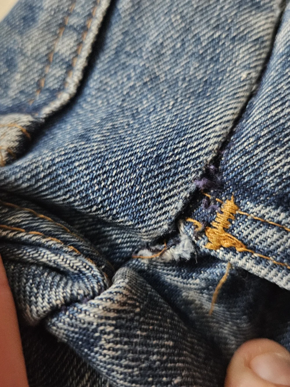 Levis Vintage Orange Tab Distressed Rear Shorts